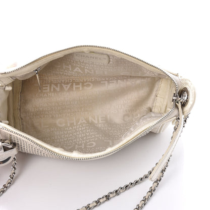 Chanel Caviar Perforated Pulley Shoulder Bag White 5 of 11