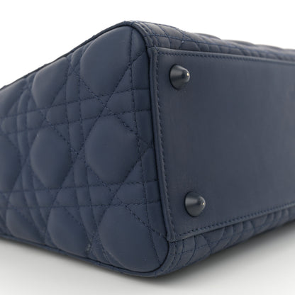 Christian Dior Ultra Matte Calfskin Cannage Large Lady Dior Blue 9 of 14