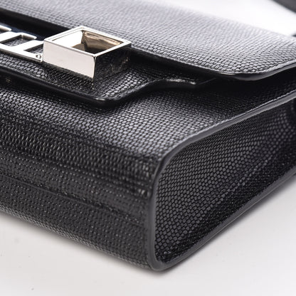 Proenza Schouler Calfskin Lizard Embossed PS11 Wallet With Strap Black 8 of 8