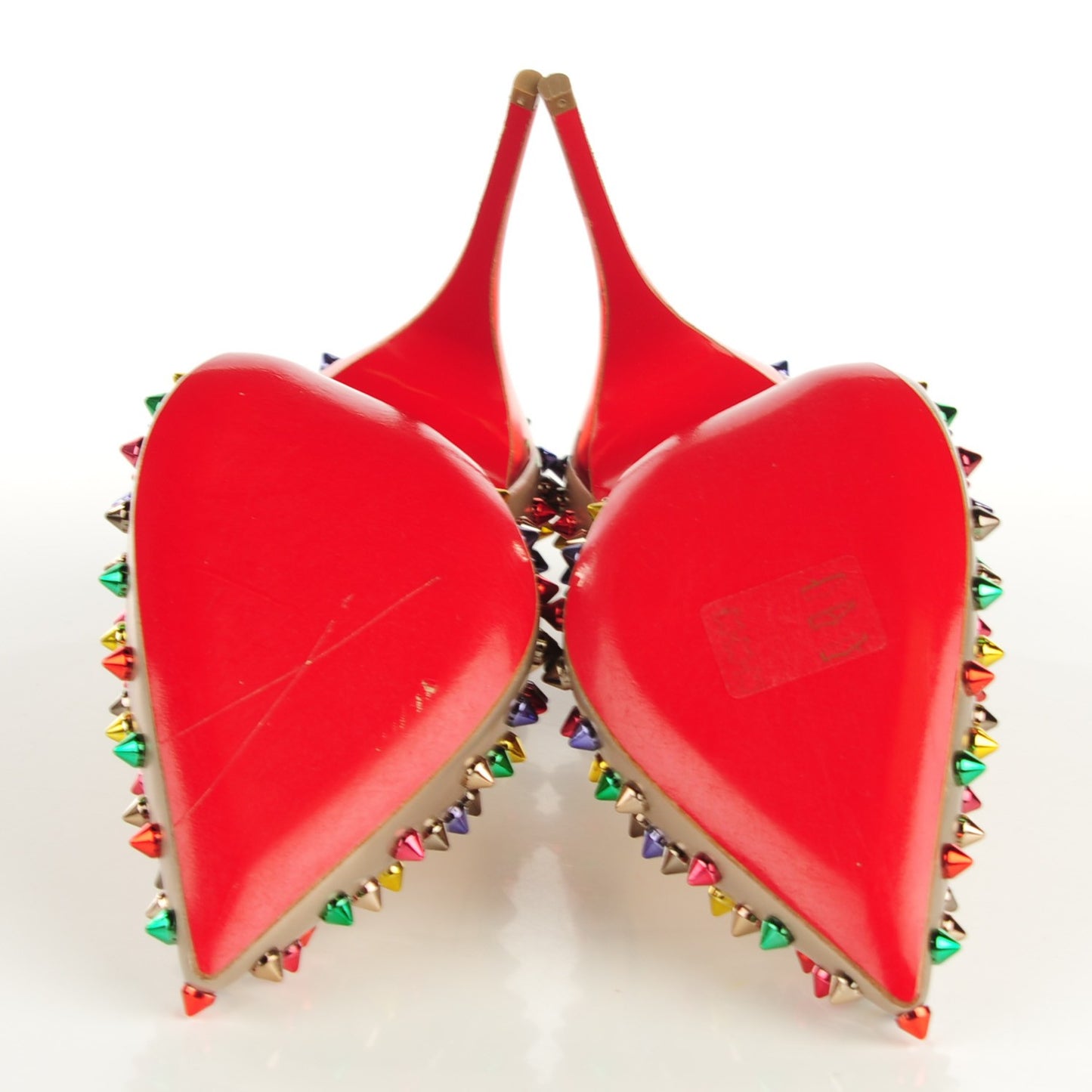 Specchio Calfskin Follies Spikes 120 Pumps Beige 39 Multicolor