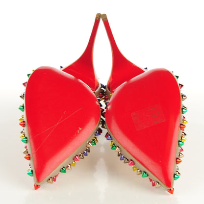 Christian Louboutin Specchio Calfskin Follies Spikes 120 Pumps Beige 39 Multicolor 7 of 10