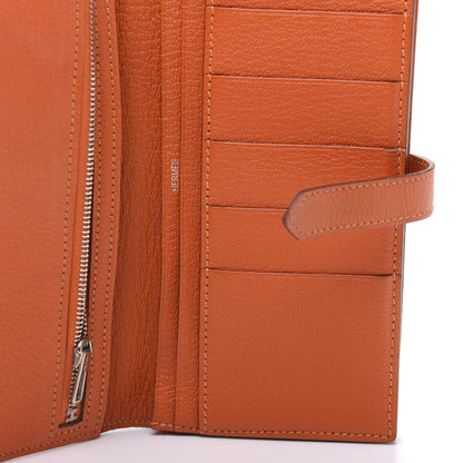 Hermes Chevre Mysore Bearn Gusset Wallet Feu 9 of 13