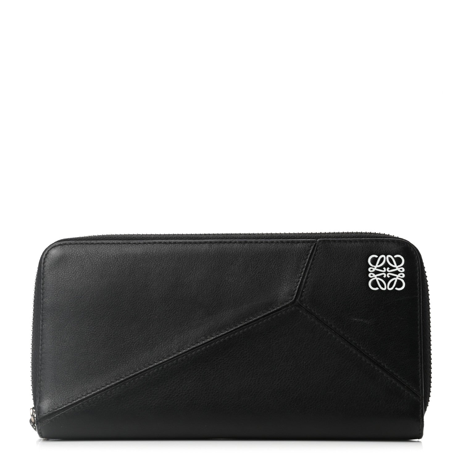 Loewe Calfskin Medium Puzzle Zip Around Wallet Black 1 of 7