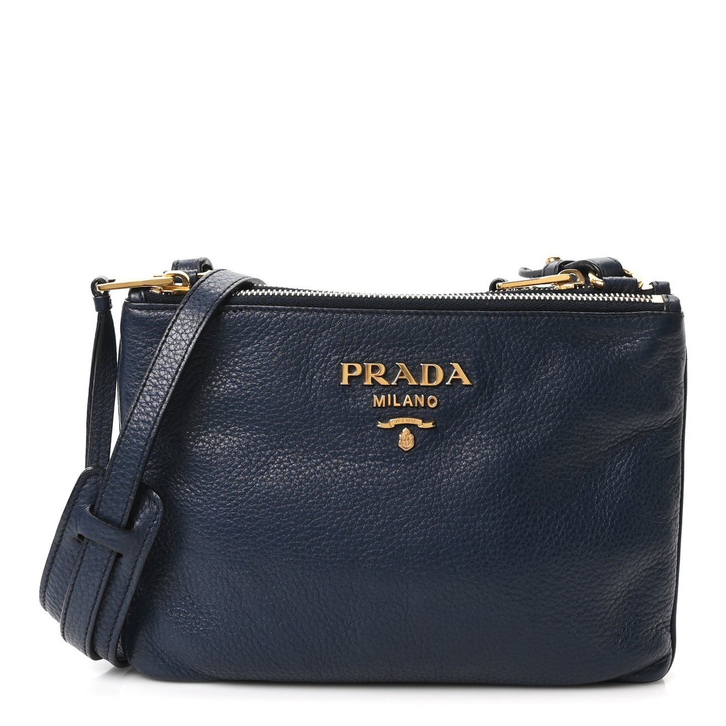 Vitello Phenix Double Zip Crossbody Bag Baltico