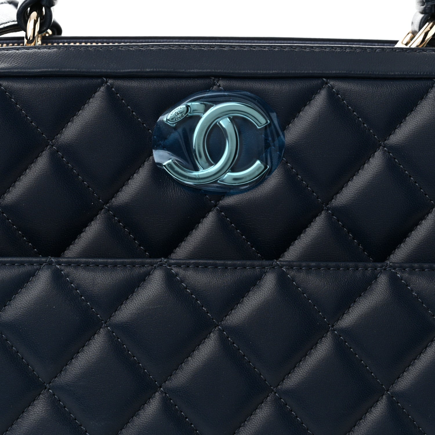 Chanel Lambskin Quilted Large Trendy CC Bowling Bag Blue 8 of 10