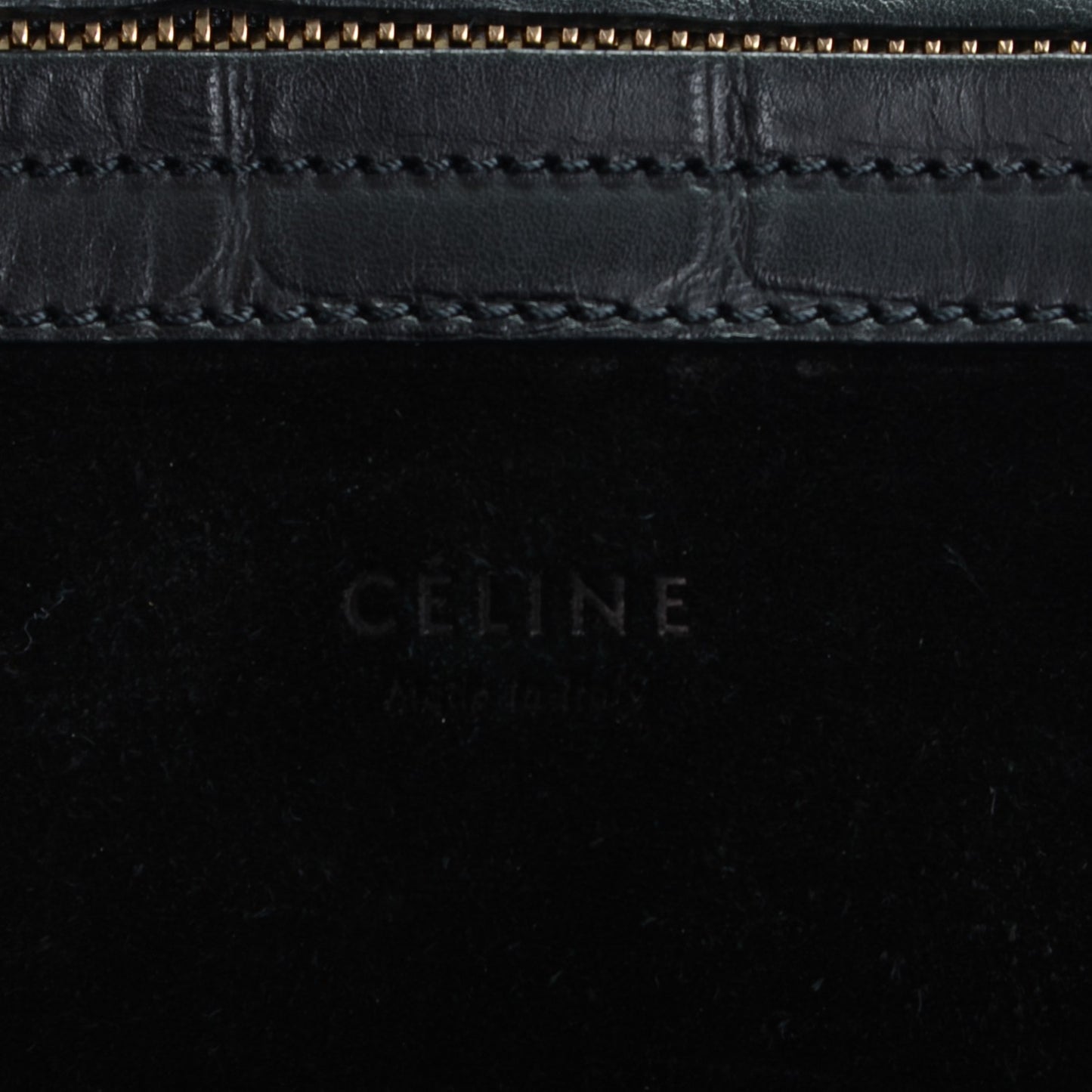 Crocodile Embossed Calfskin Medium Phantom Luggage Black