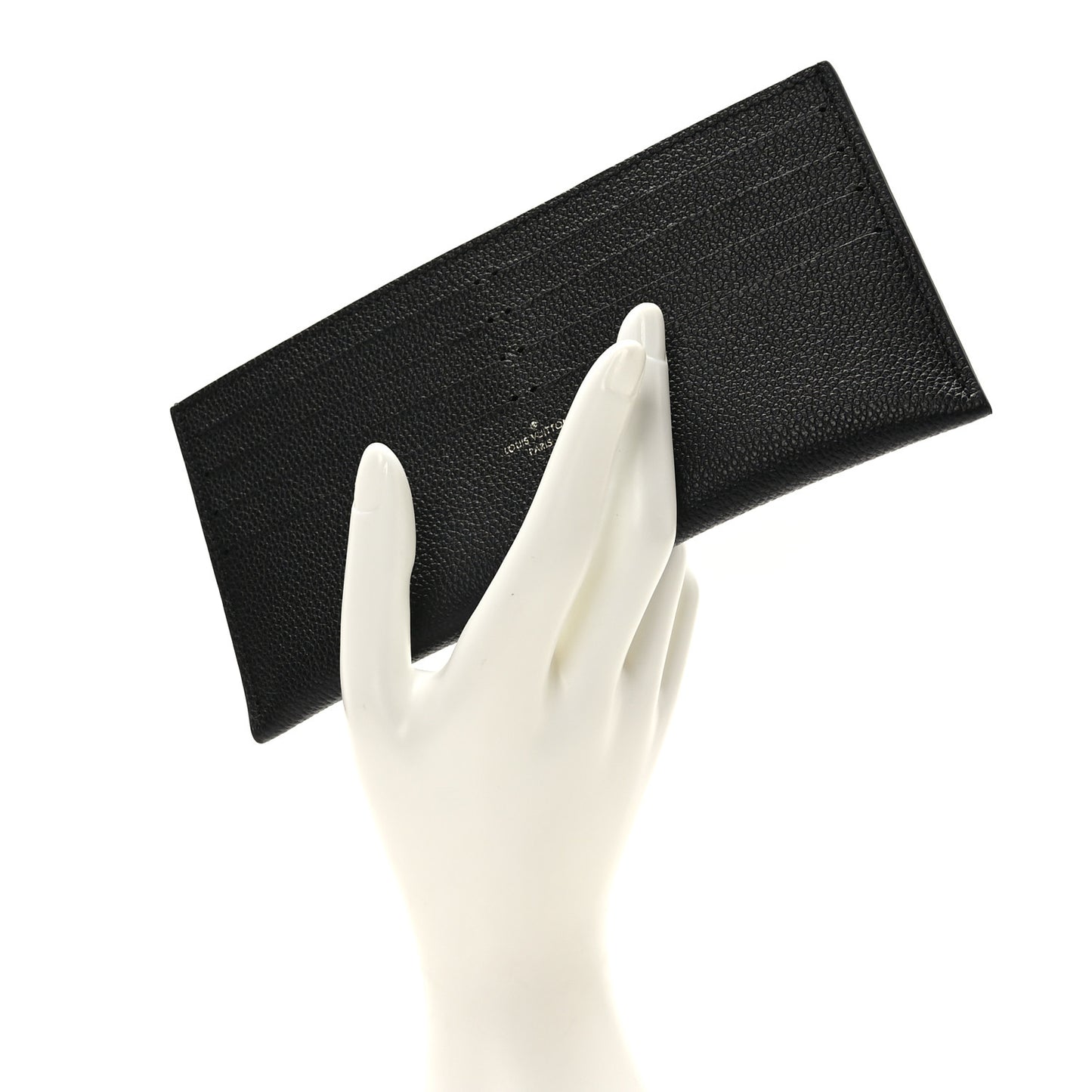 Calfskin Felicie Chain Wallet Card Holder Insert Black