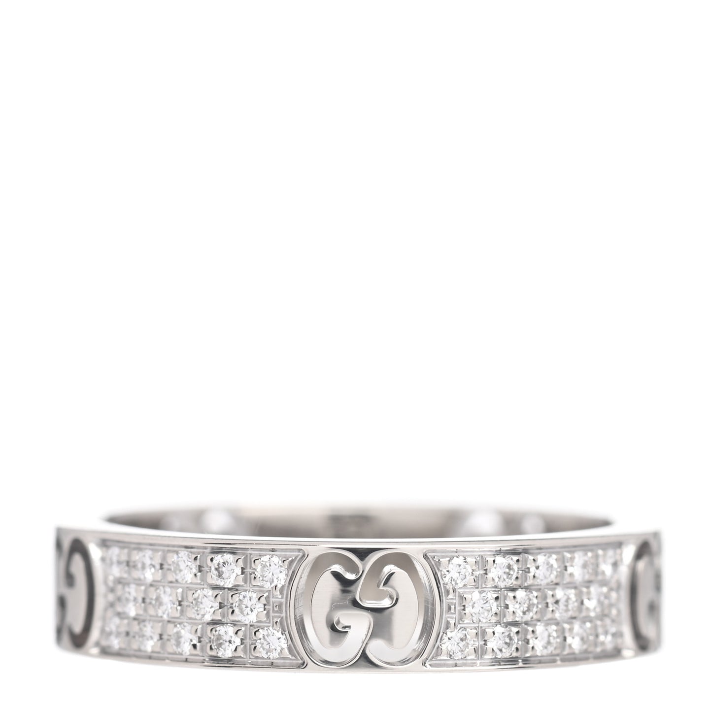 18K White Gold Diamond Icon Stardust Band Ring 49 4.75
