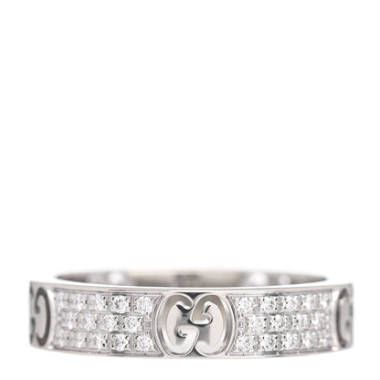 Gucci 18K White Gold Diamond Icon Stardust Band Ring 49 4.75 3 of 4