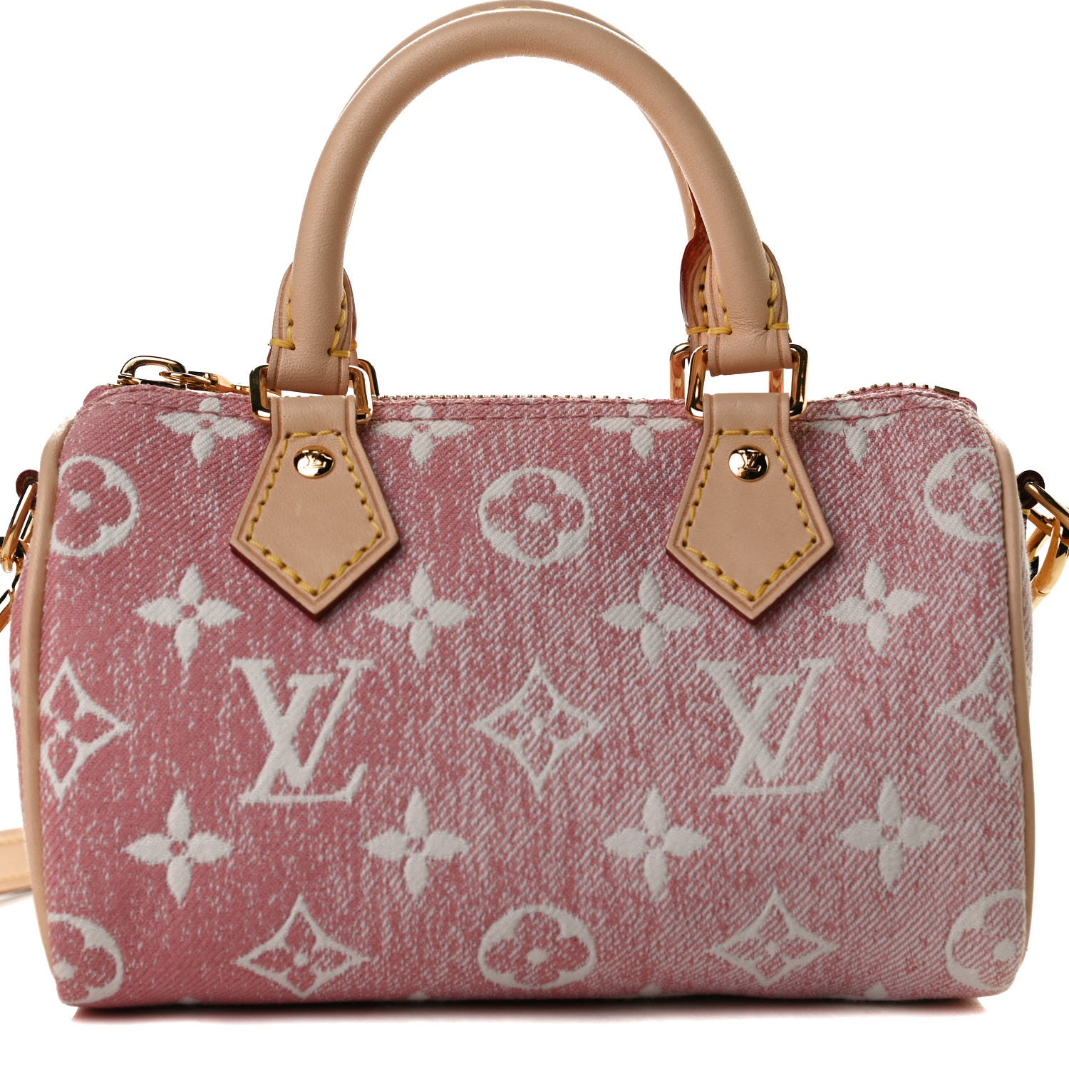 Louis Vuitton Monogram Jacquard Denim Nano Speedy Bandouliere Pink 7 of 11