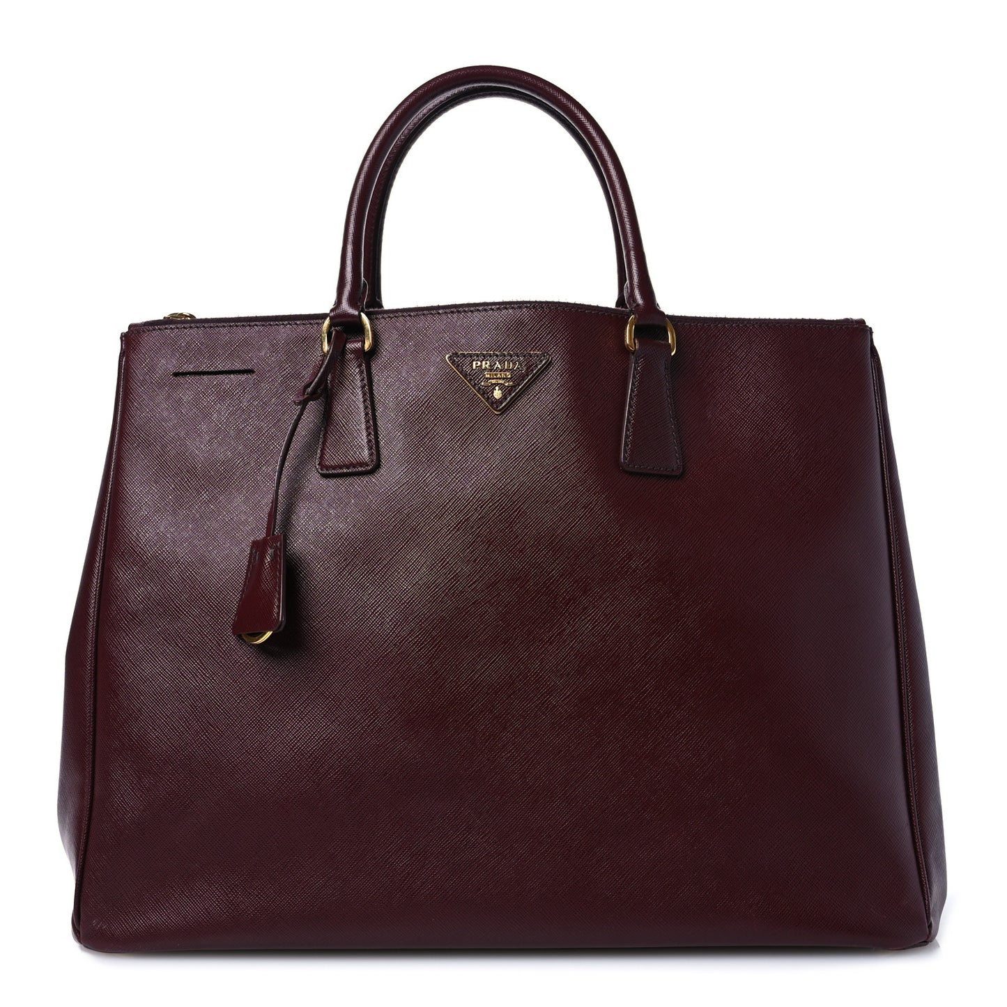 Saffiano Lux Extra Large Galleria Double Zip Tote Cherry