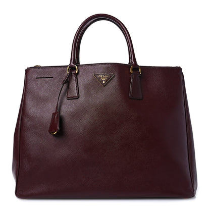 Prada Saffiano Lux Extra Large Galleria Double Zip Tote Cherry 1 of 17