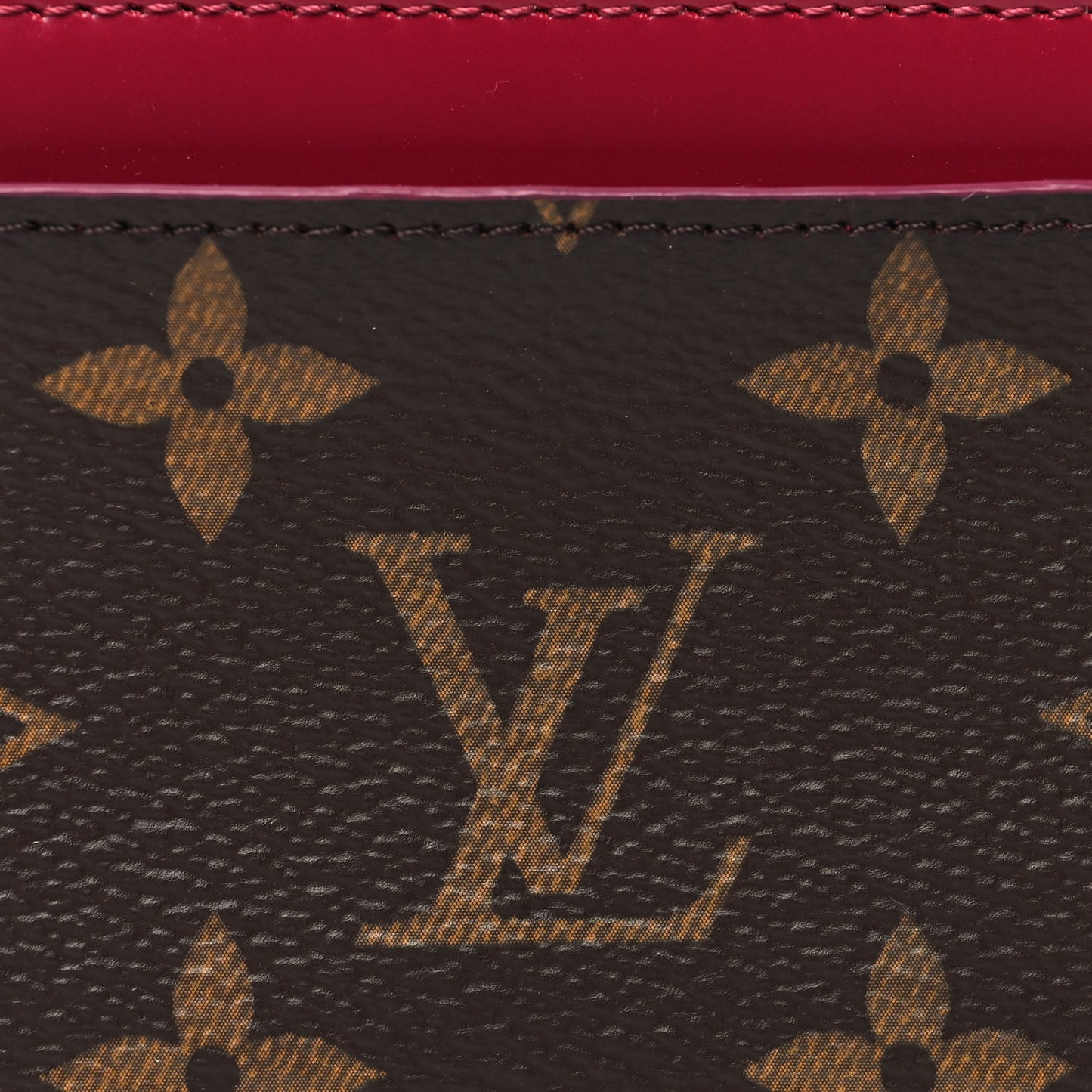 Monogram Zipped Card Holder Fuchsia