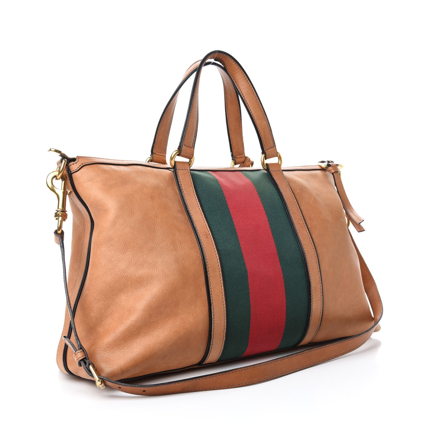 Gucci Calfskin Web Medium Rania Top Handle Bag Khaki 3 of 20