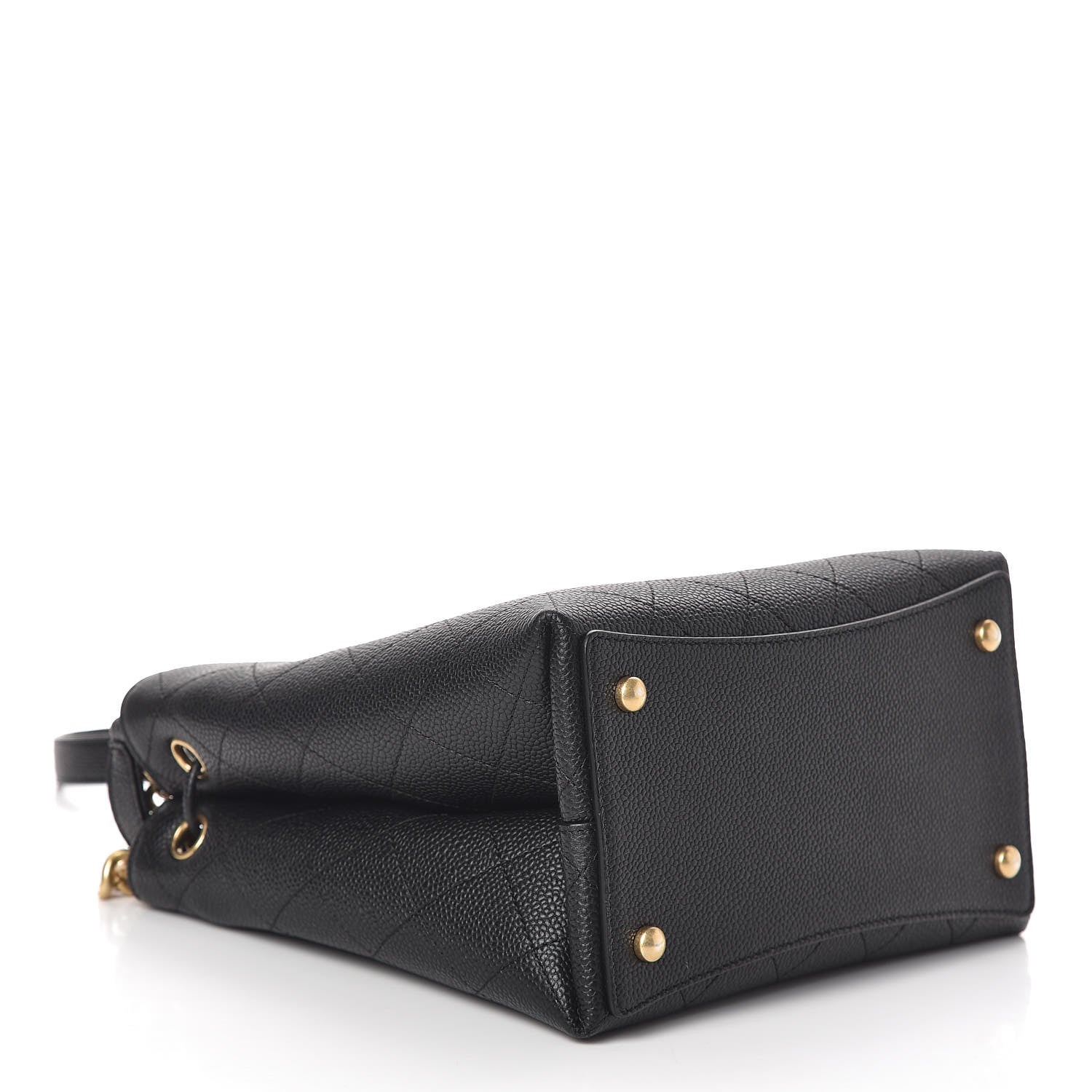 Chanel Grained Calfskin Stitched Small Drawstring Bag Black 4 of 10