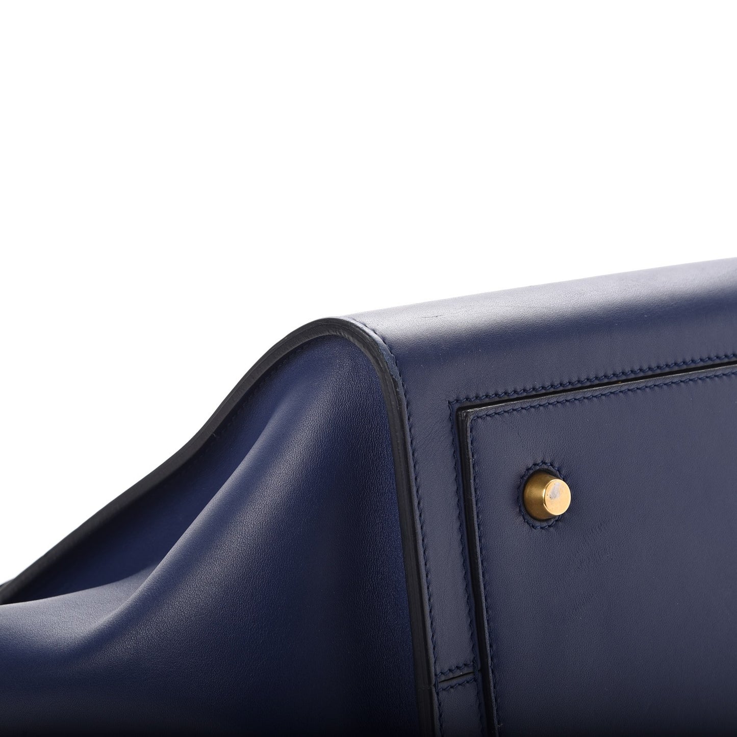 Smooth Calfskin Small Tie Knot Tote Dark Indigo