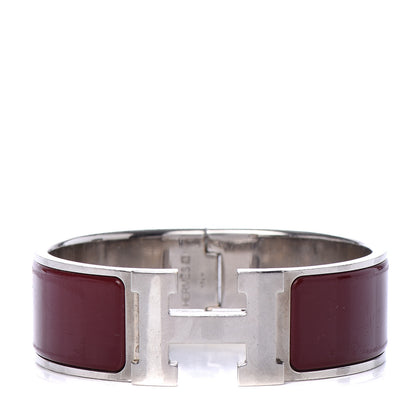 Hermes Enamel Wide Clic Clac H Bracelet PM Rouge H 1 of 5