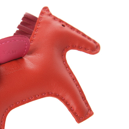 Hermes Milo Lambskin Grigri Rodeo Horse Bag Charm PM Rouge Indien Rubis Rose Mexico 3 of 4
