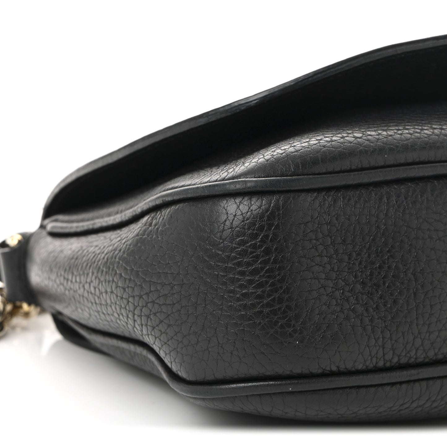 Pebbled Calfskin Medium Soho Flap Crossbody Black