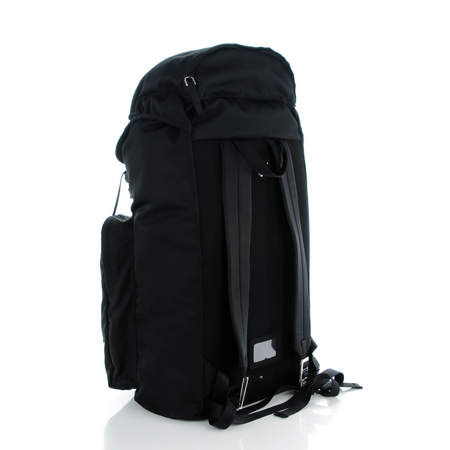 Prada Tessuto Nylon Double Buckle Backpack Black 3 of 8