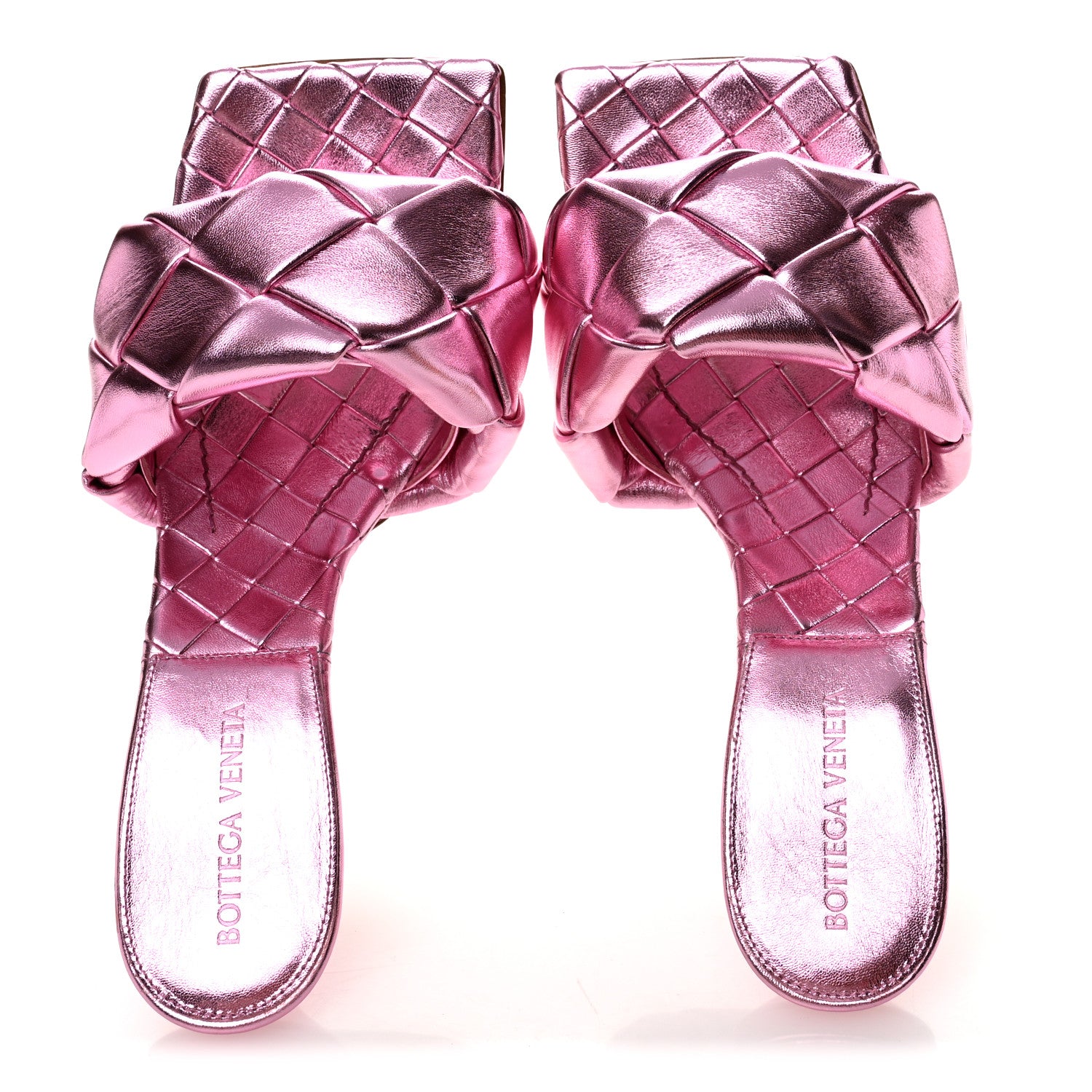 Bottega Veneta Metallic Nappa Maxi Intrecciato Lido 90mm Mule Sandals 39 Azalea 2 of 9