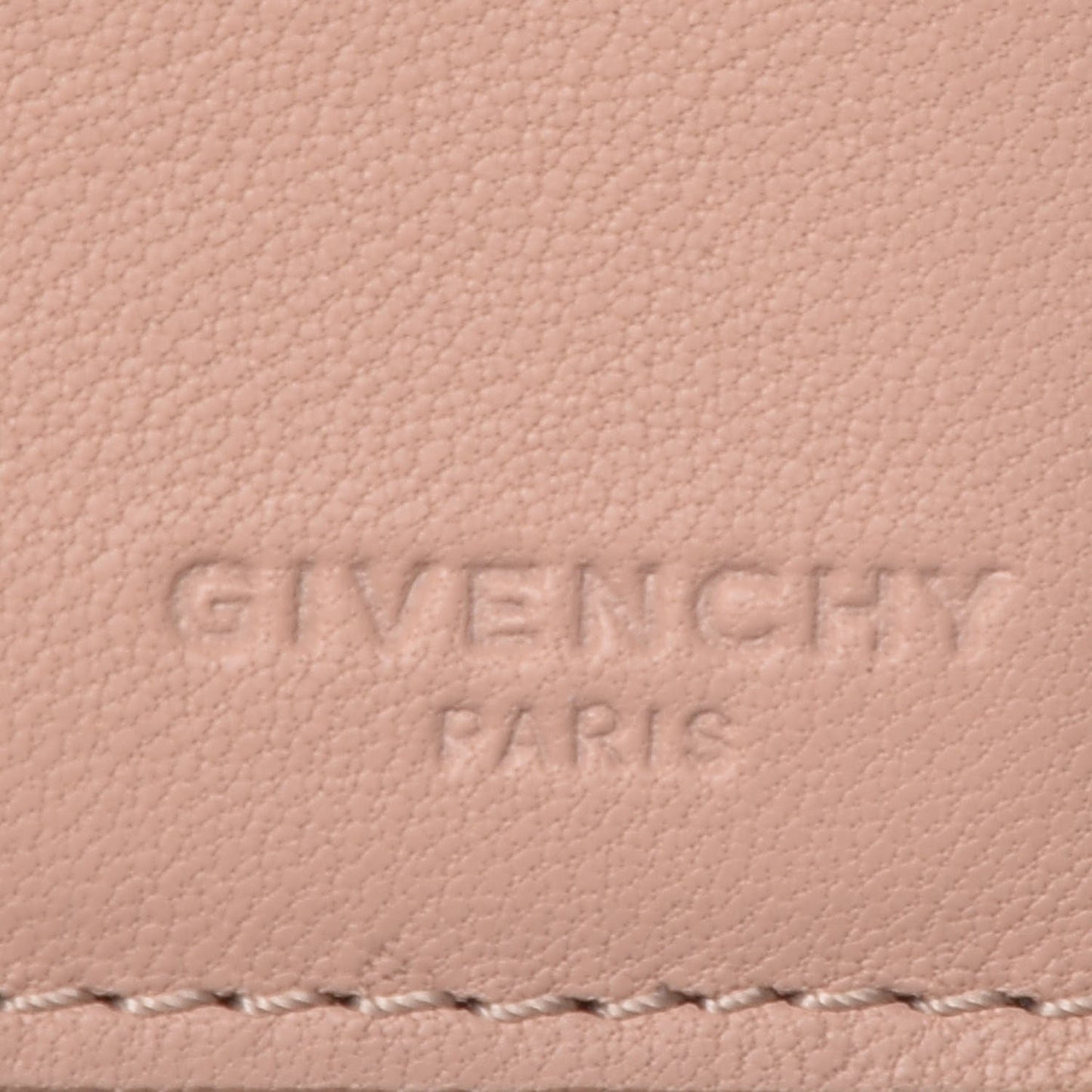 Calfskin Logo Debossed Crossbody Light Pink