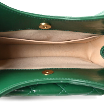 Chanel Shiny Crumpled Calfskin Quilted Small Wavy CC Hobo Green 5 of 10