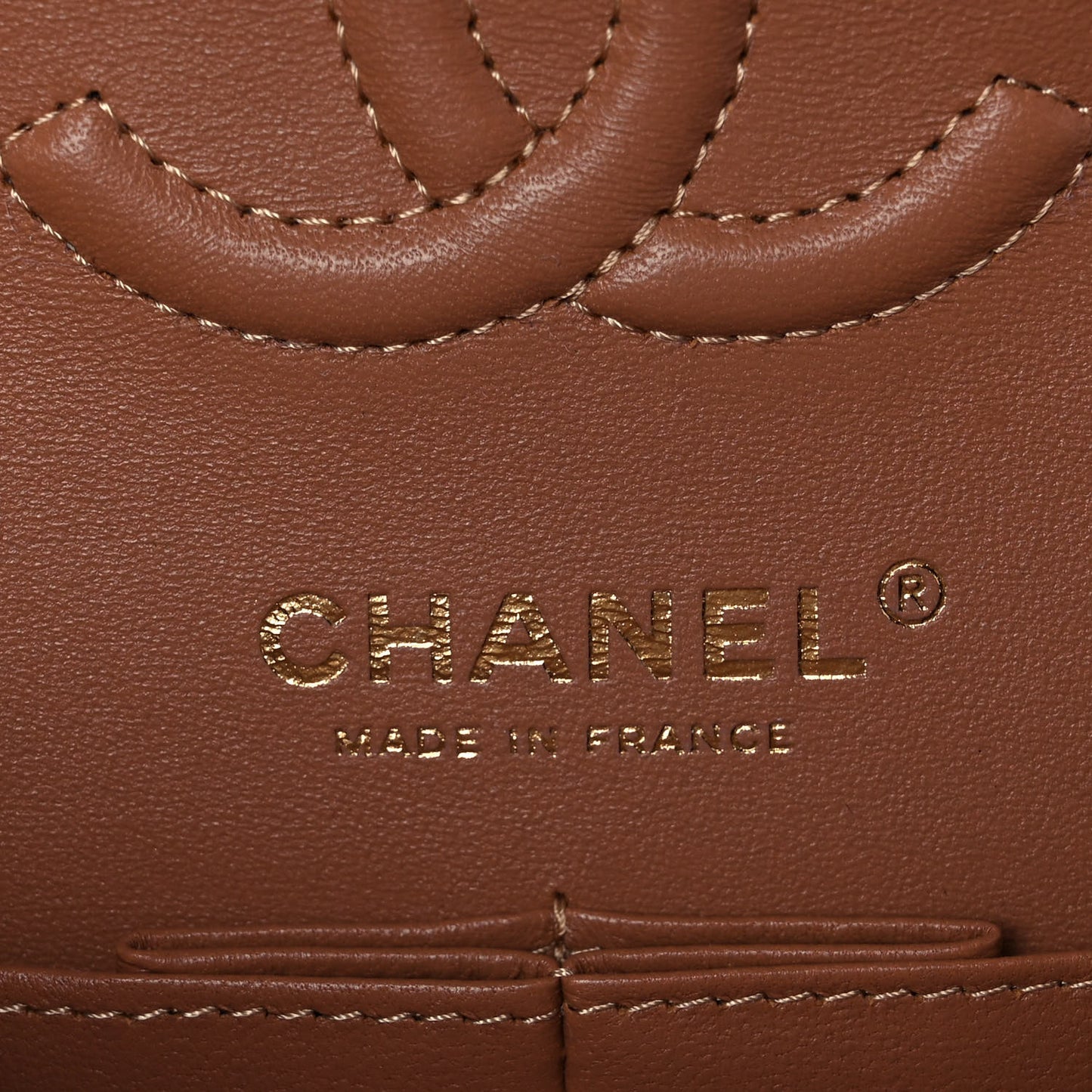 Lambskin Quilted Small Double Flap Brown