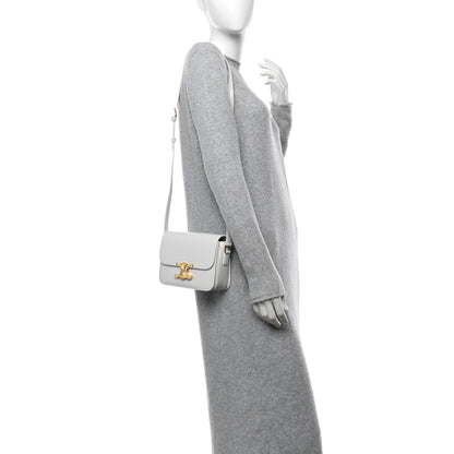 Celine Shiny Calfskin Teen Triomphe Arctic White 2 of 10