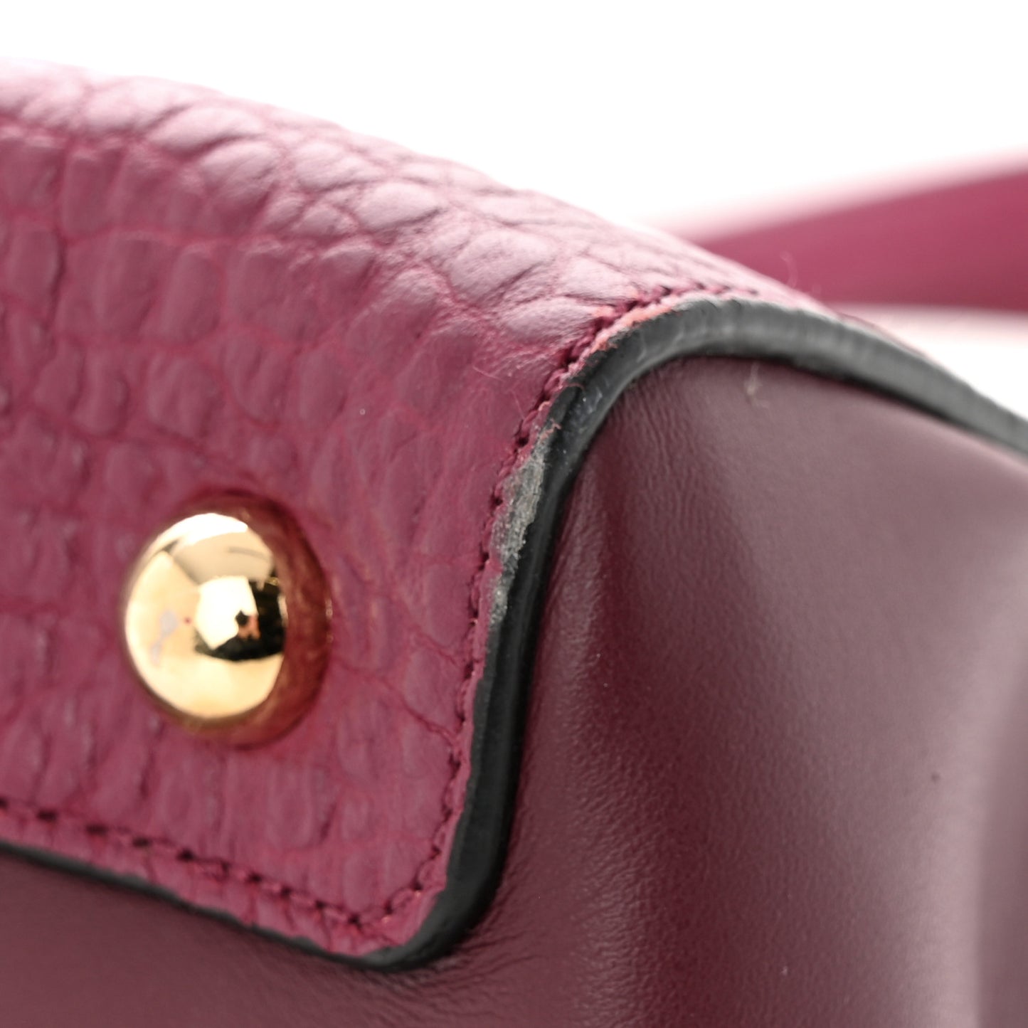 Heritage Grain Smooth Calfskin Large Clarborough Tote Damson Magenta