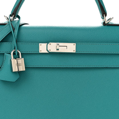 Hermes Epsom Kelly Sellier 32 Bleu Paon 8 of 13