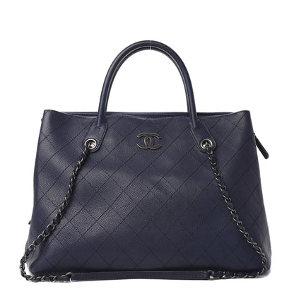 Chanel Grained Vegetal Calfskin Urban Shopping Tote Blue 1 of 10