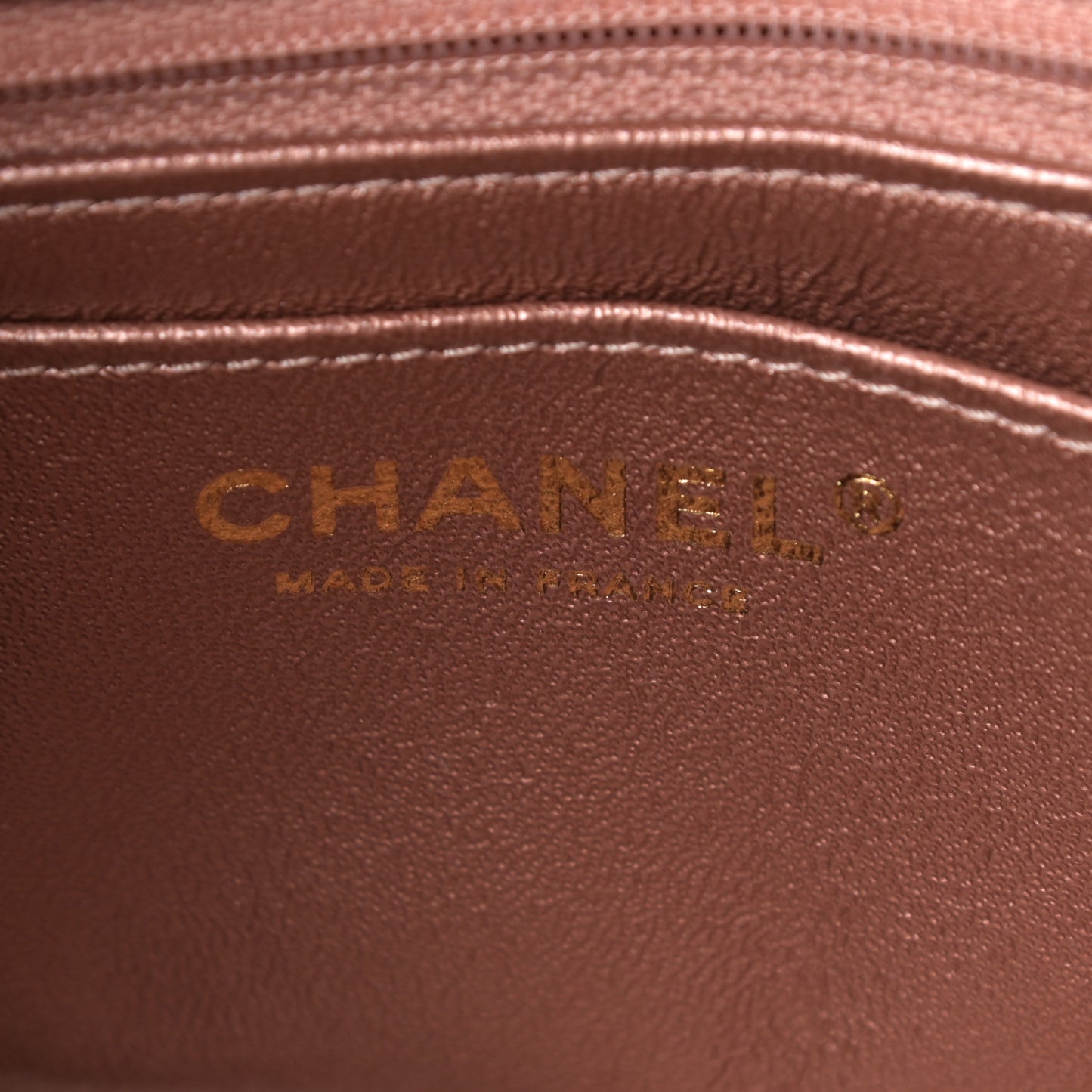Metallic Grained Calfskin Quilted 2.55 Reissue Mini Flap Copper Pink