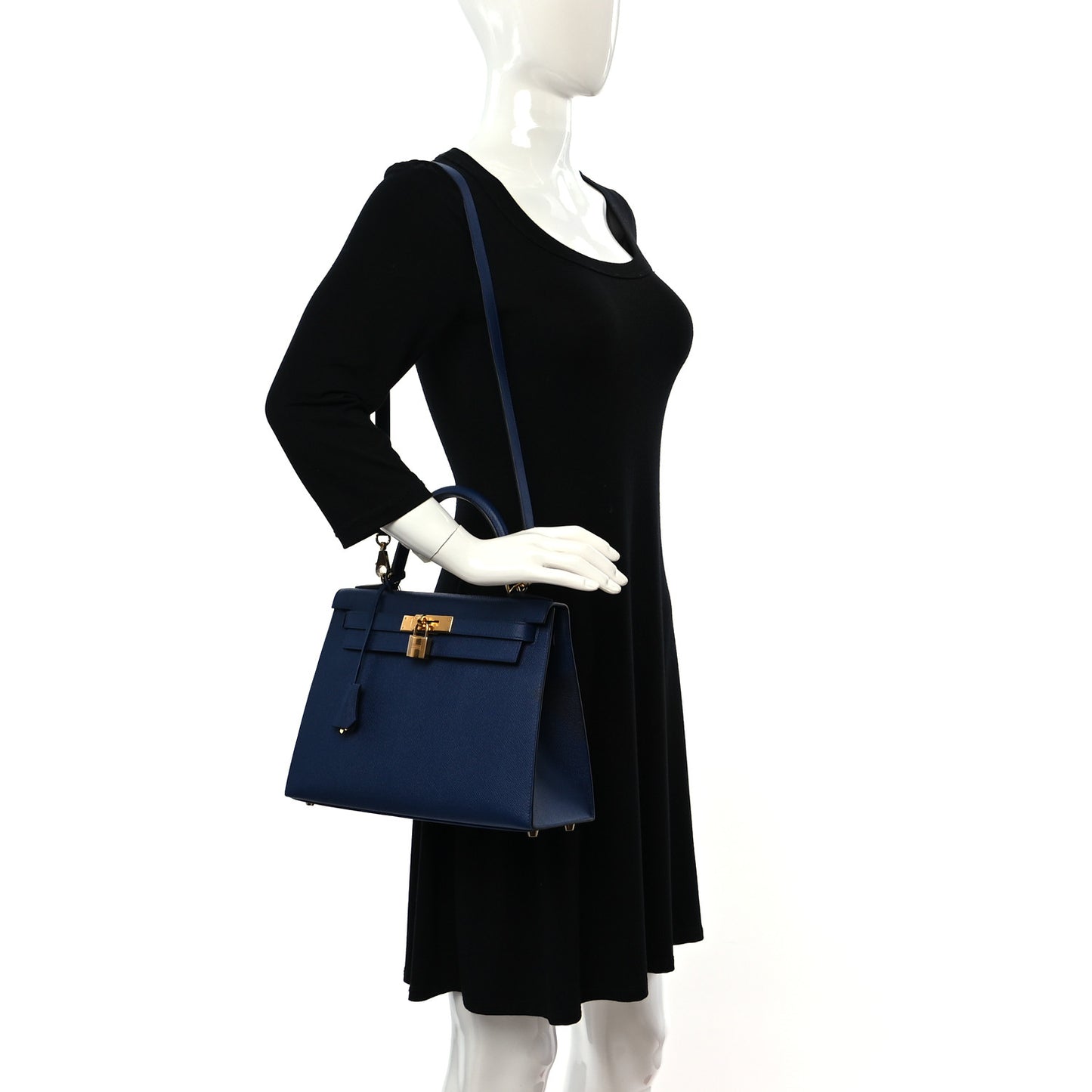 Epsom Kelly Sellier 28 Bleu Saphir