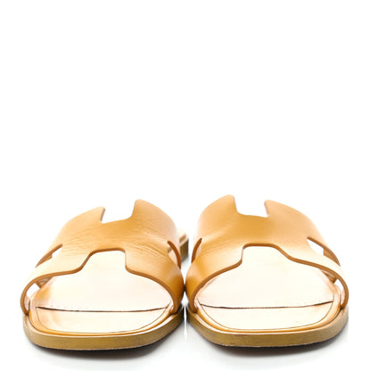 Hermes Box Calfskin Oran Sandals 38 Jaune Citron 2 of 8