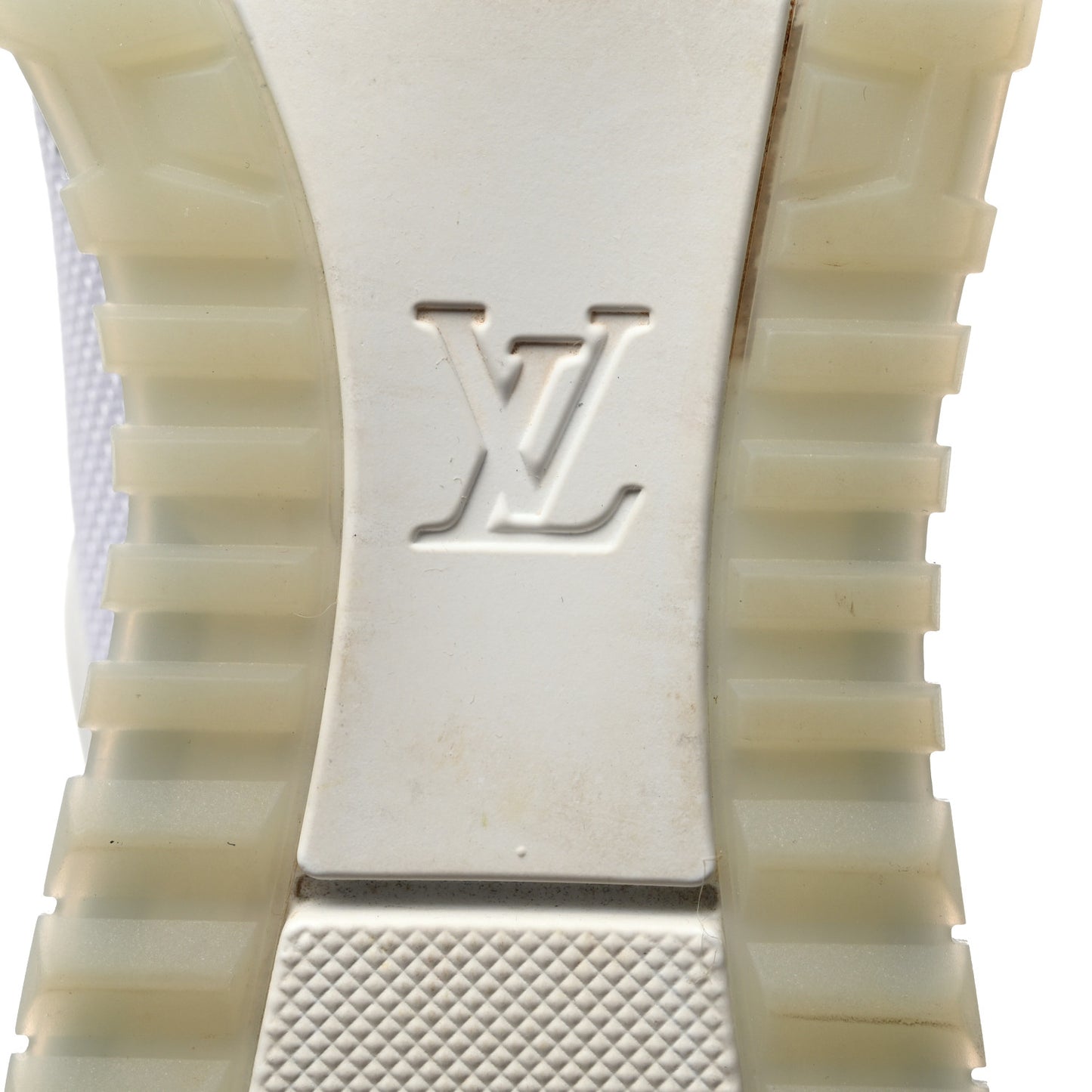Technical Mesh Metallic Monogram Mens Run Away Sneakers 8 White