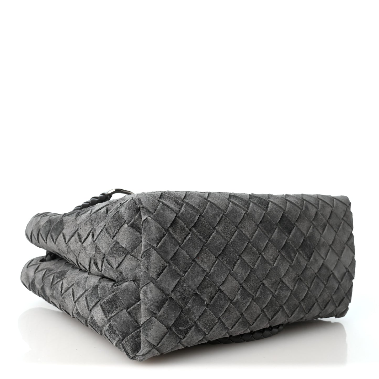 Suede Intrecciato Small Andiamo Shoulder Bag Graphite