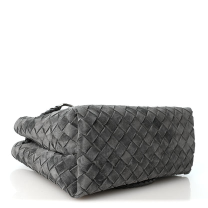 Bottega Veneta Suede Intrecciato Small Andiamo Shoulder Bag Graphite 3 of 8