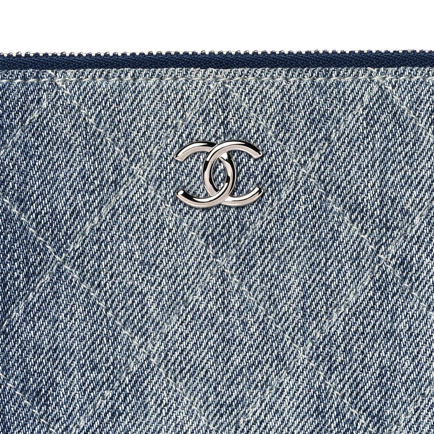 Denim Pocket Medium Cosmetic Case Blue