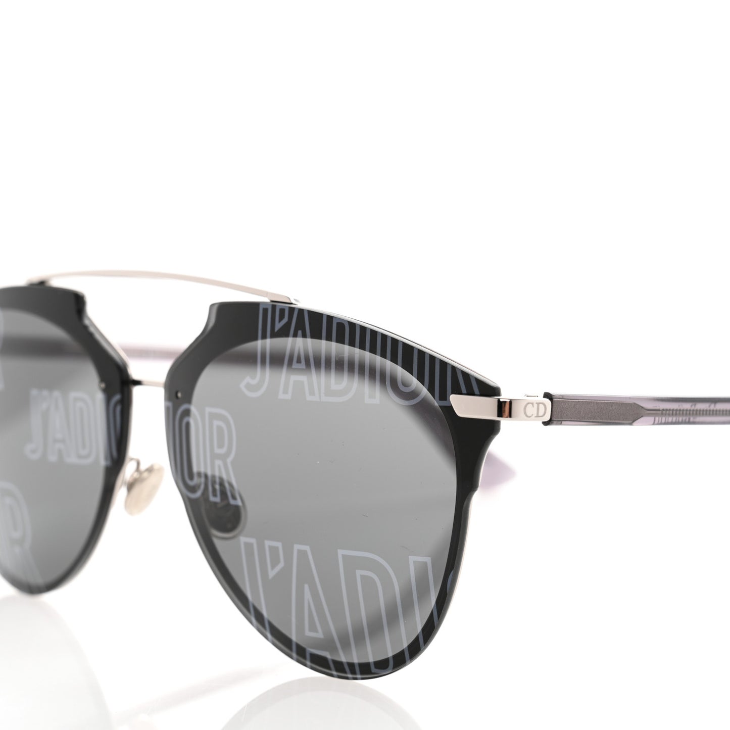 Reflected Prism Mirrored Sunglasses Black Silver