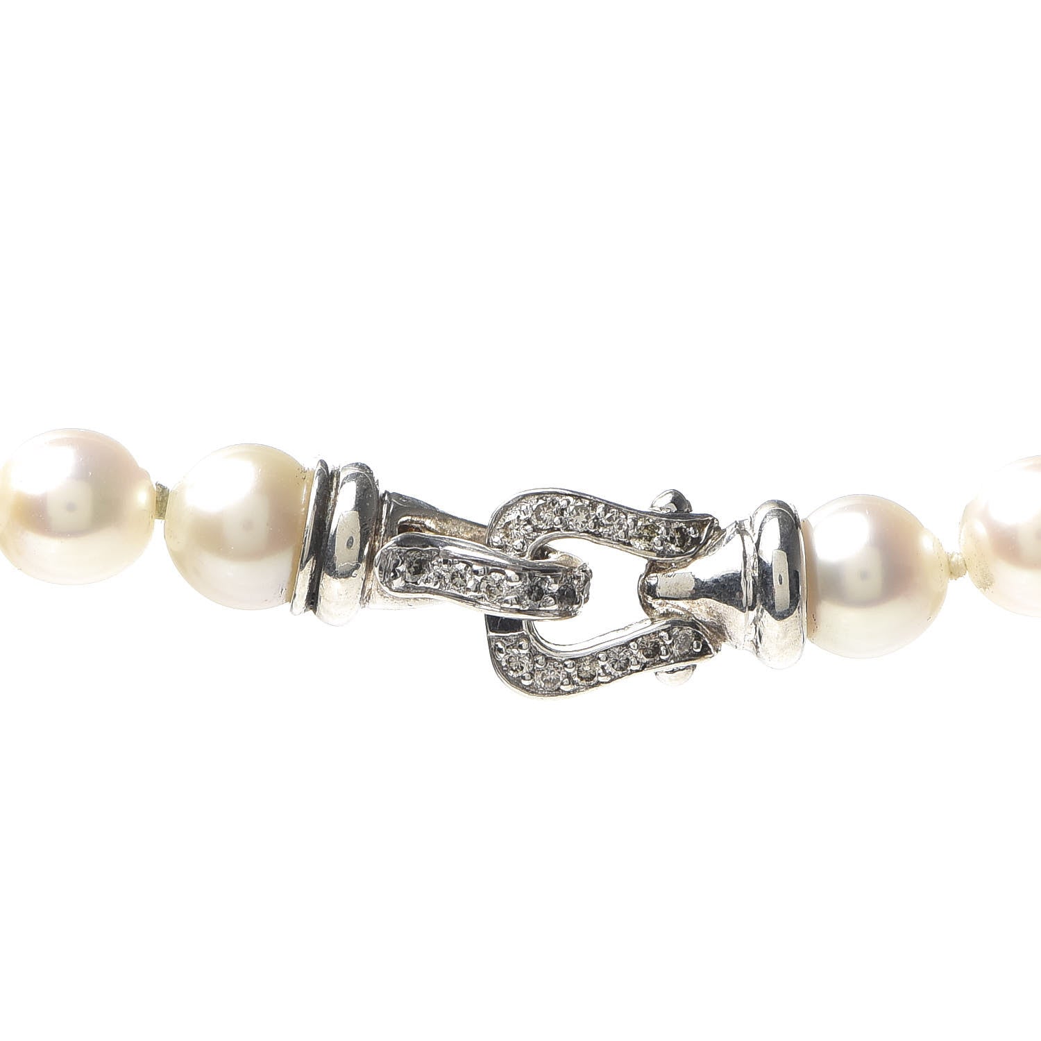 David Yurman Sterling Silver Diamond Pearl 6-6.5mm Buckle Necklace 4 of 6