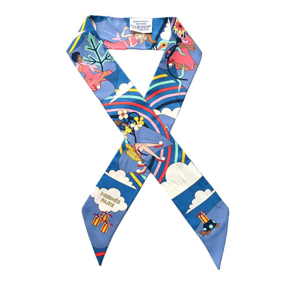 Hermes Silk Carres Volants Twilly Bleu Jaune Vif Multicolor 1 of 4