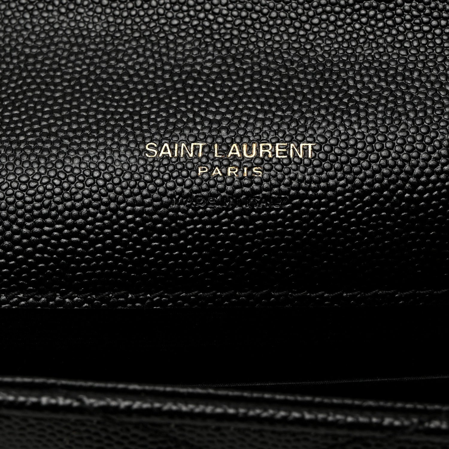 Saint Laurent Grain De Poudre Matelasse Chevron Monogram Envelope Clutch Black 6 of 8