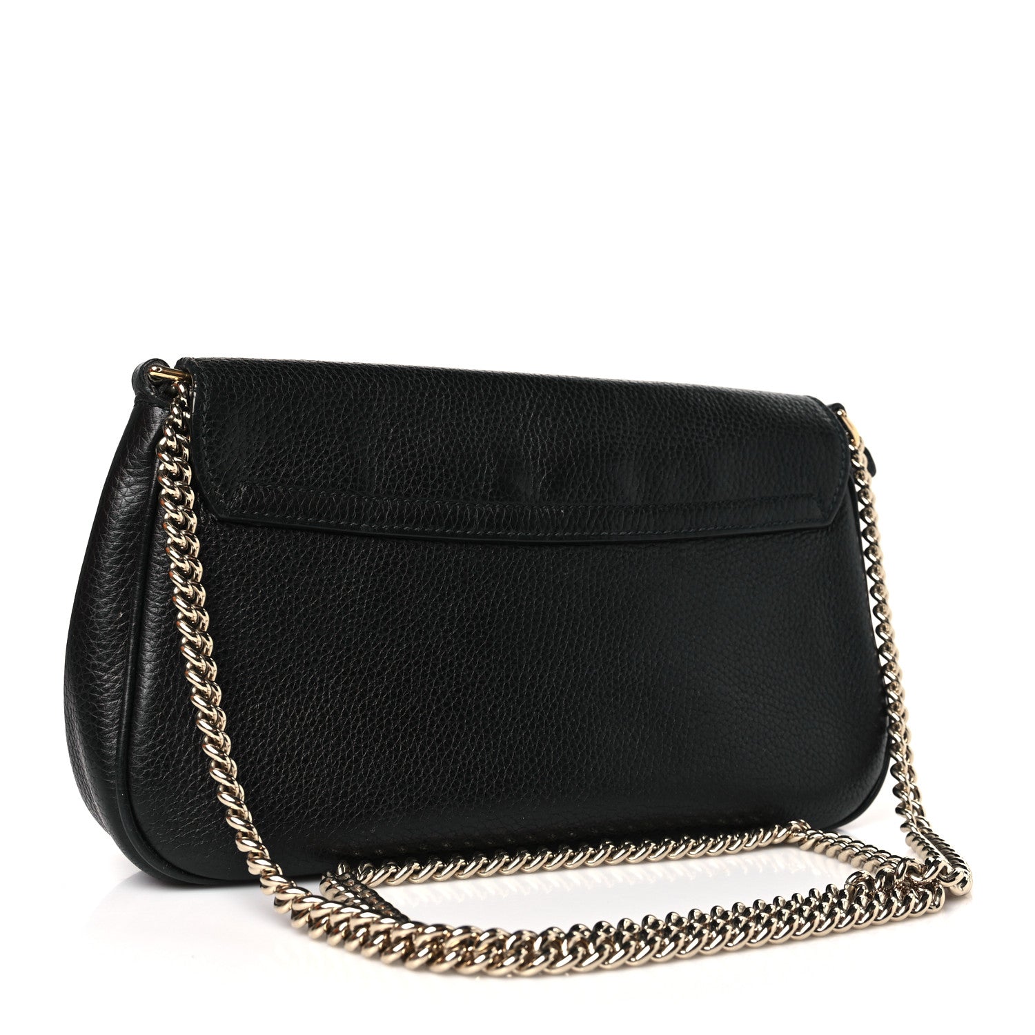 Gucci Pebbled Calfskin Medium Soho Flap Crossbody Black 3 of 10