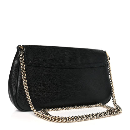 Gucci Pebbled Calfskin Medium Soho Flap Crossbody Black 3 of 10