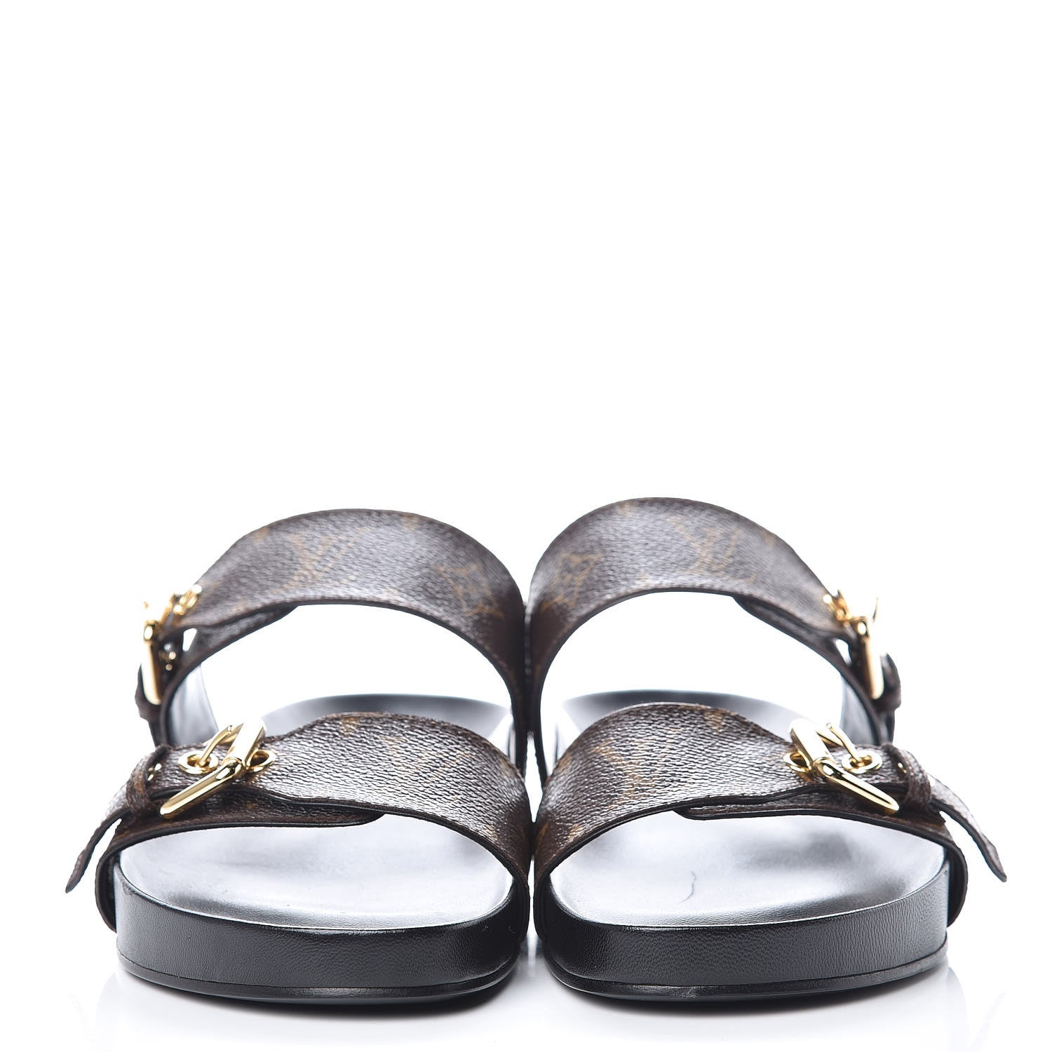 Louis Vuitton Monogram Bom Dia Mule Sandals 39 Black 2 of 8