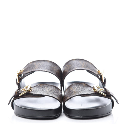 Louis Vuitton Monogram Bom Dia Mule Sandals 39 Black 2 of 8