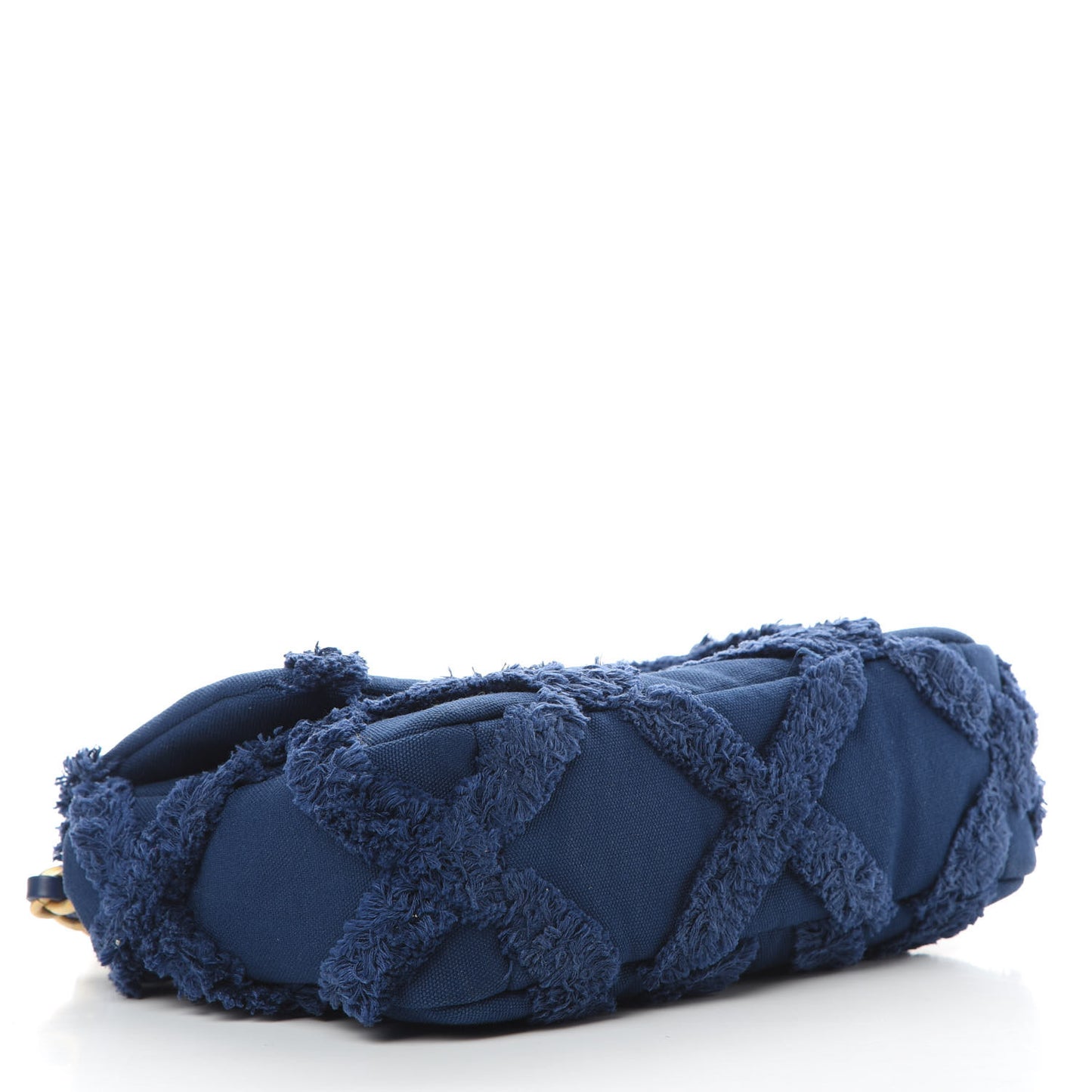 Cotton Canvas Quilted Medium Chanel 19 Flap Navy Blue