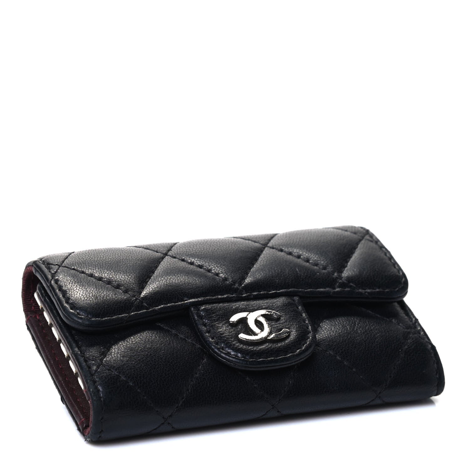 Chanel Lambskin Quilted 6 Key Holder Black 3 of 4