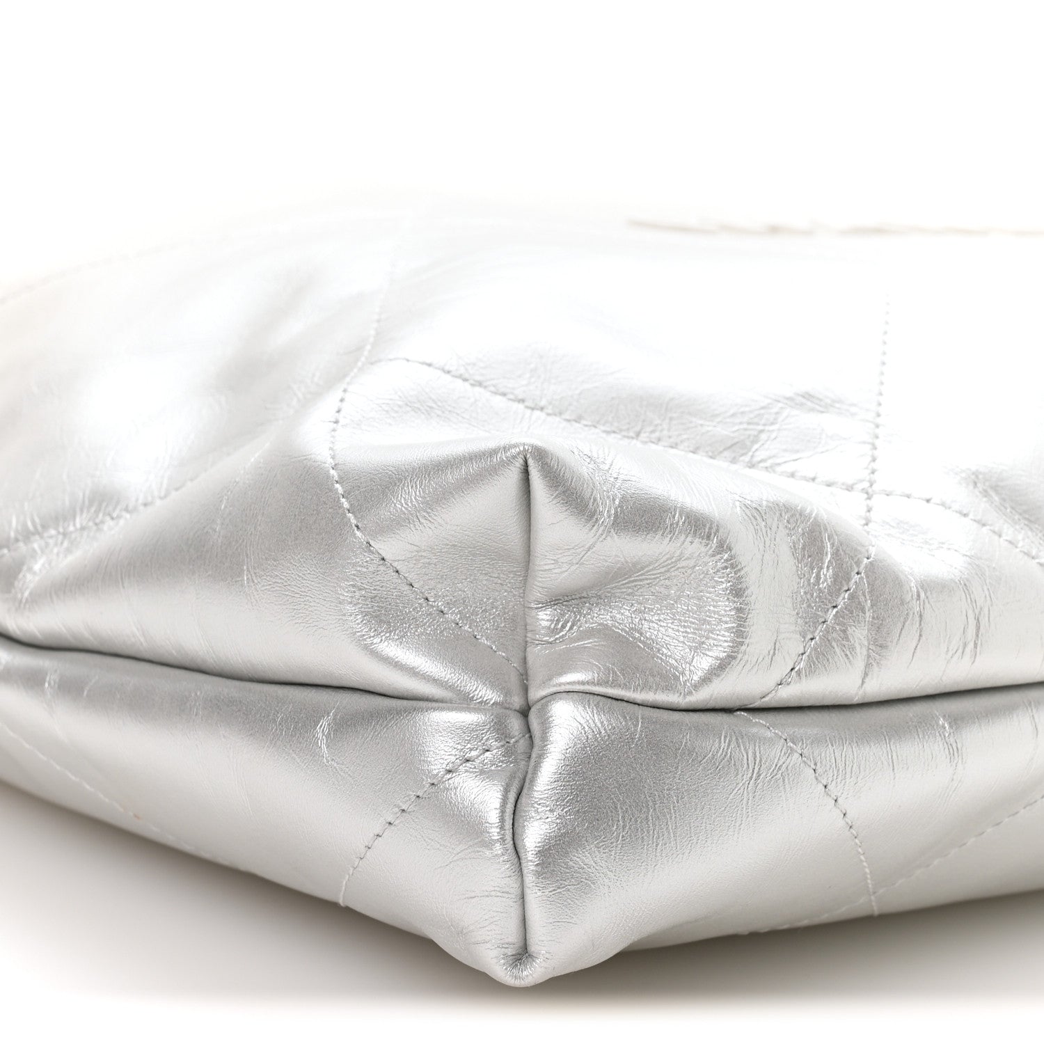 Chanel Metallic Shaded Calfskin Quilted Chanel 22 White Silver 10 of 11